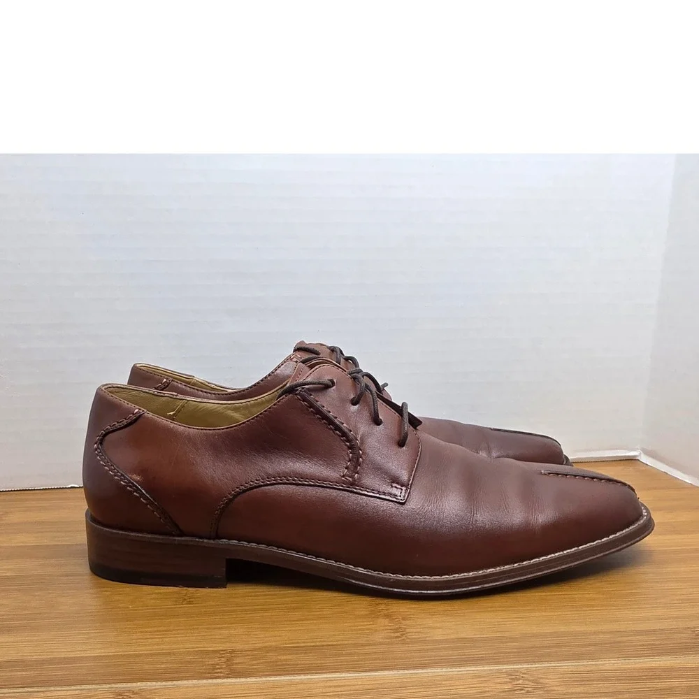Brass Boots Mens Brown Leather Split Toe Derby Dress Shoes 9.5M 93376-221